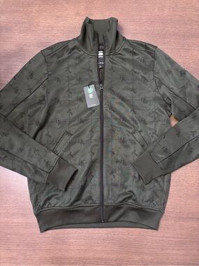 G-Star Raw Men's Asfalt Green All Over Graphic Lanc Track Jacket